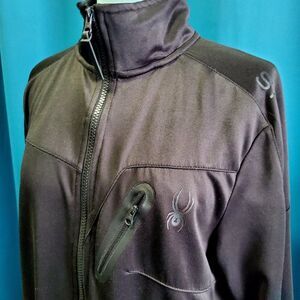 Spyder Active wear Black Zip up Lightweight jacket Medium Great shape!